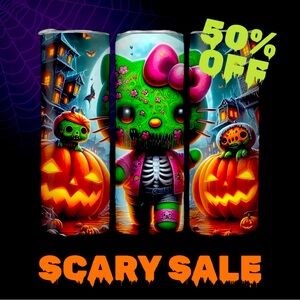 🆕 Hello Kitty Zombie Stainless Steel Tumbler Halloween Graphics - 20oz 👻